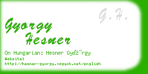 gyorgy hesner business card